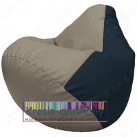 Бескаркасное кресло мешок Груша Г2.3-0215 (светло-серый, синий)